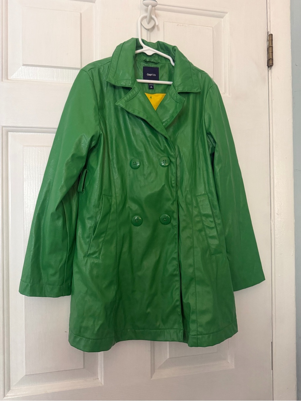 GapKids Girls 8 Green Coated Trench Raincoat Floral Lining 2009